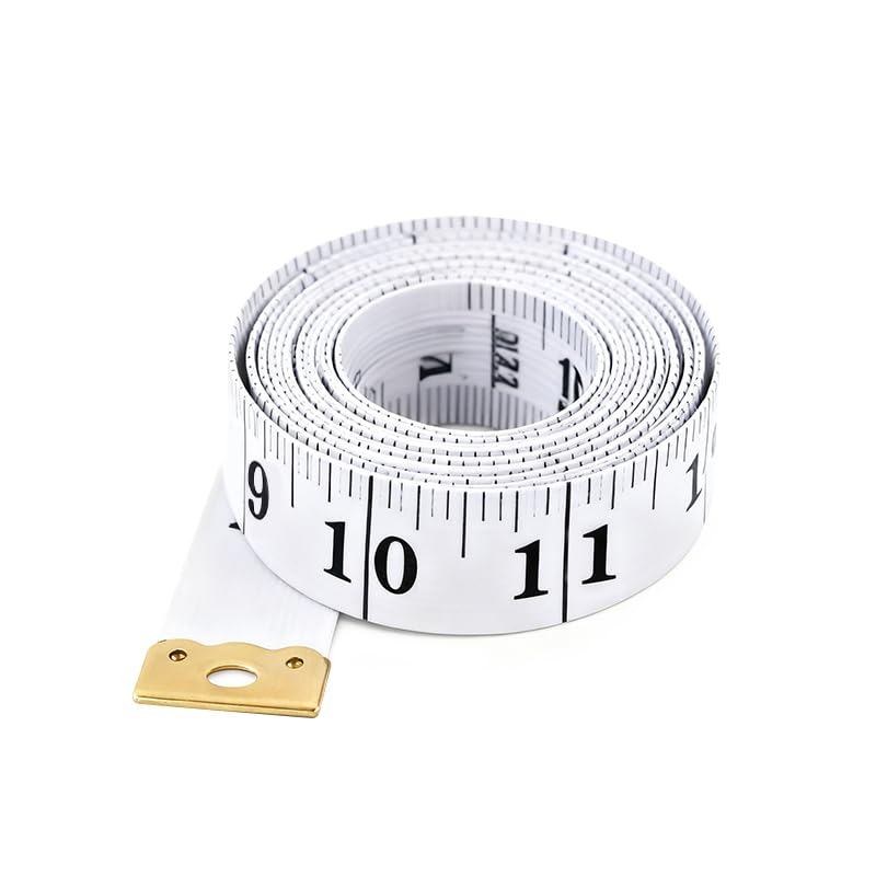 Soft Tape Measure Dual Scale Standard & Metric Measurements Tape Scale Body Measuring Tape for Weight Loss Tailor Craft Ruler 60 Inches (White)