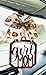 Car Charm Rear View Mirror Hand Crafted girl mom Leopard Burlap Black White Red Black Cow Paws Ribbons