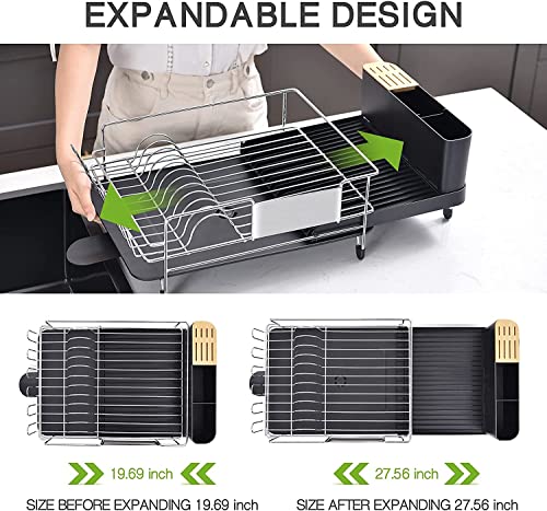 I-Home Drying Rack With Swivel Spout For Kitchen Counter Or Sink, Expandable Dish Drainer Rack With Utensil Holder And Cup Holder (Wk810439) #TOP2