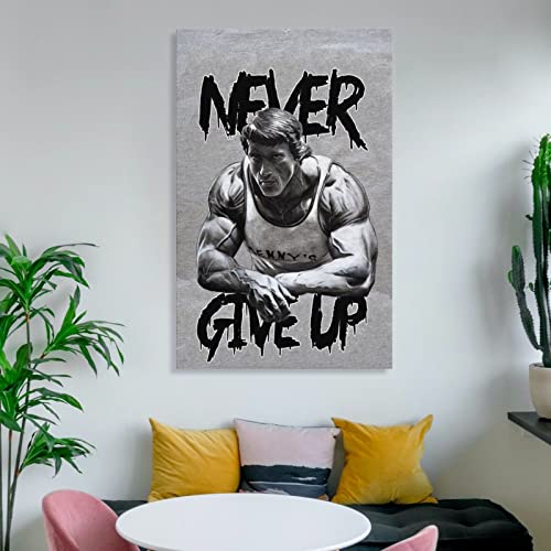 Fitness Gym Poster Inspirational Motivational Wall Art Men's Workout Bodybuilding Poster (3) Canvas Painting Posters And Prints Wall Art Pictures For Living Room Bedroom Decor 24X36Inch(60X90Cm) Fram #TOP5