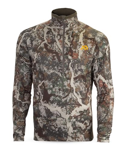 First Lite Men's Klamath Quarter Zip - Midweight Fleece Camo Hunting Midlayer