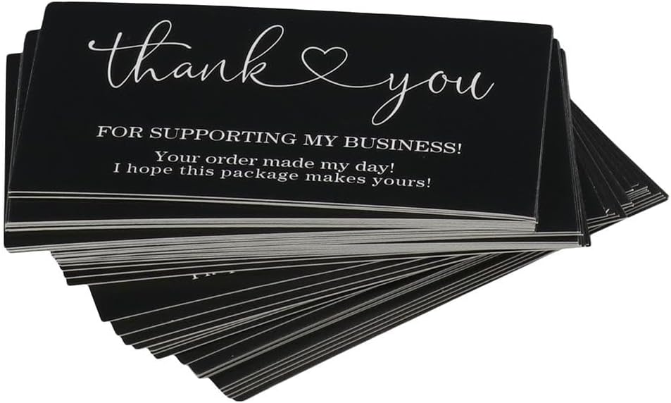dohobby 100PCS Thank You For Supporting My Business Cards, Appreciate Cards Thanks Labels Package Inserts Greeting Postcard - Image 2