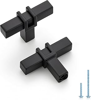 HOME EDIT 2 inch Black Cabinet Handles, 10 Pack Kitchen Cabinet Handles Matte Black Drawer Pulls Zinc Alloy Square Bar Kitchen Pulls