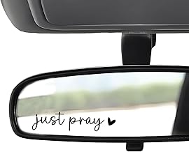 2 x Just Pray Rearview Mirror Decal Water Bottle Stickers Affirmation Reminder Sticker Laptop Bumper Sticker Tumbler Vinyl Sticker Car Mirror Decal New Car Decor (Just Pray, Black)