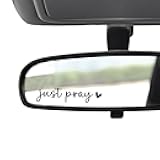 2 x Just Pray Rearview Mirror Decal Water Bottle Stickers Affirmation Reminder Sticker Laptop Bumper Sticker Tumbler Vinyl Sticker Car Mirror Decal New Car Decor (Just Pray, Black)