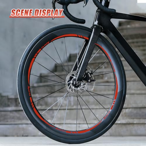 Craedli 14PCS Car Wheel Stripe Reflective Sticker Decal, Self-Adhesive Vinyl Auto Wheel Rim Night Safety Trim, Vehicle Exterior Warning Decoration Sticker for Motorcycles, Cars, Bicycles (Red)