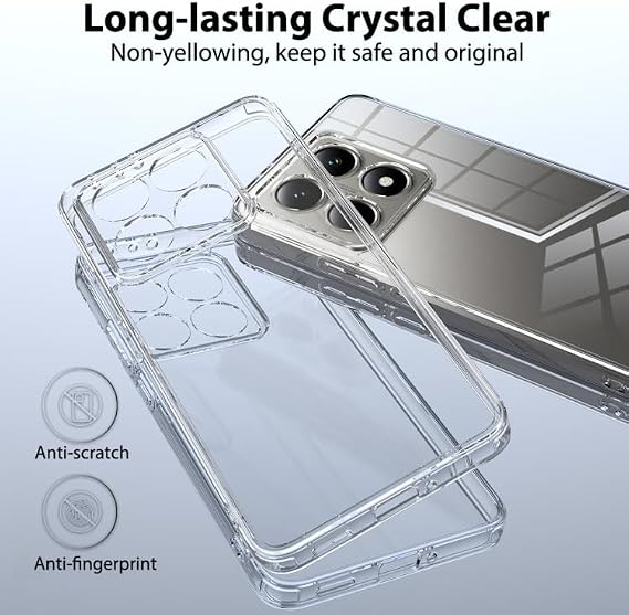 Ehr. Xiaomi 14T Pro Uyumlu Kamera Korumalı Darbe Önleyici Arka Kapak, 2mm Kalınlaştırılmış Şeffaf Silikon Kılıf