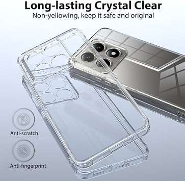 Ehr. Xiaomi 14T Pro Uyumlu Kamera Korumalı Darbe Önleyici Arka Kapak, 2mm Kalınlaştırılmış Şeffaf Silikon Kılıf