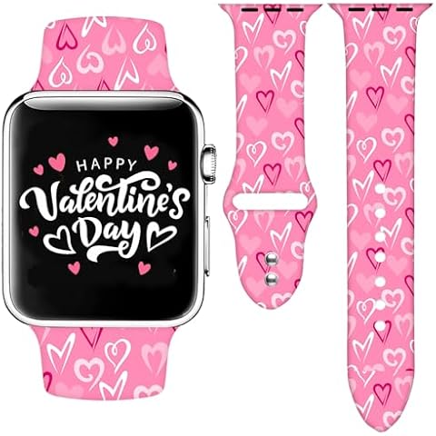 Ghazni Valentines Day Pink Silicone Apple Watch Band Cover