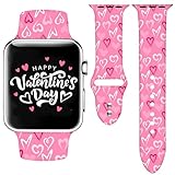Valentines Day Pink Watch Band Compatible with Apple Watch Band 44mm 45mm 46mm 49mm, Soft Silicone Waterproof Strap for iWatch Bands Series 10 9 Ultra 8 7 6 5 4 3 2 1 SE Women Men