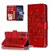 Produktbild HMTECH Galaxy A30S Hülle,Für Samsung Galaxy A50S Handyhülle Prägung Mandala-Blume Flip Case PU Leder Cover Magnet Schutzhülle Tasche Skin Ständer Handytasche für Samsung Galaxy A30S,LD Mandala Red