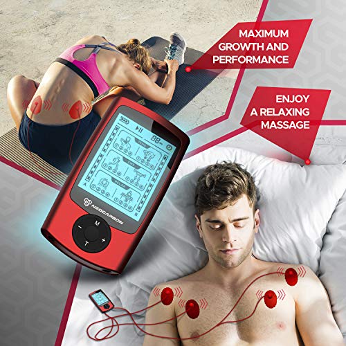 Tens Unit Muscle Stimulator, Ems Massager Machine For Shoulder, Neck, Sciatica And Back Pain Relief, Electronic Pulse Massage Physical Therapy, Red #TOP1