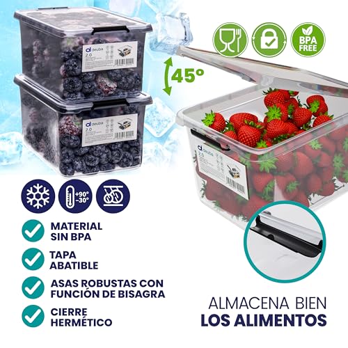 Miniatura 4 de Deuba 10x Cajas De Almacenaje Con Tapa Apilables 5l Transparentes Juguetes Cocina Dormitorio Libre De Bpa Alimentos