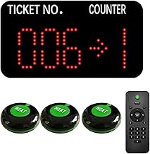 3-Ziffern Wartenummern Automat Warteschlangen-Anrufsystem Nummer Aufruf System für Wartenummer und Abholschalter-Nummer (3 Rufsender + 1 Dreistellige LED-Anzeige)