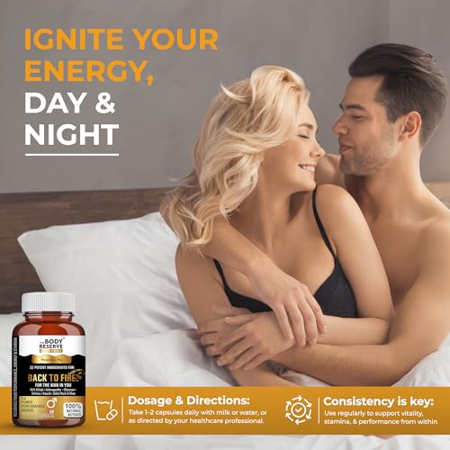 Image of The Body Reserve Ayurveda Back To Fire Capsules For Men With 22 Ayurvedic Herbs Blend for Stamina, Strength & Vitality With Ashwagandha, Shilajit, Safed Musli, Gokshura & More 60 Vegetarian Capsules