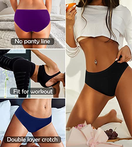 UMMISS No Show Womens Underwear Cotton Low Rise Breathable Seamless briefs Hispter Panties for Women Regular Plus Size3