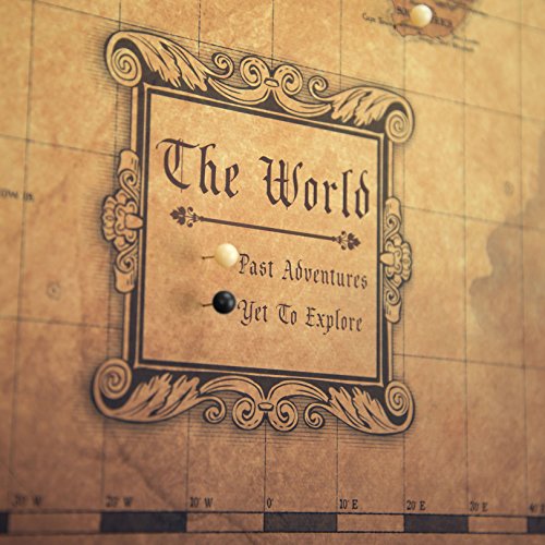 Conquest Maps Map With Pins - World Travel Map Golden Aged Style Push Pin Travel Map Cork Board, Track Your Travels Pinable Canvas Map With Cork Backing, Internal Framed (36 X 24 Inches) #TOP6