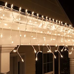 85 ft 150 Clear Icicle Lights White Wire IndoorOutdoor Christmas Lights Outdoor Holiday Icicle Lights