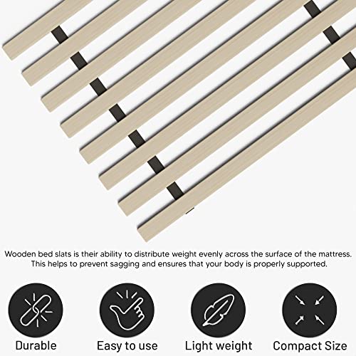 Greaton, 0.68-Inch Vertical Heavy Duty Wooden Bunkie Board/Slats, Enhance Mattress Support, King, Beige #TOP8