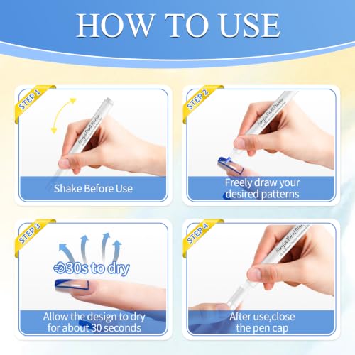 Image of CAHIUYOA 24 Nail Art Pens for Painting Nails,3D Nail Art Markers