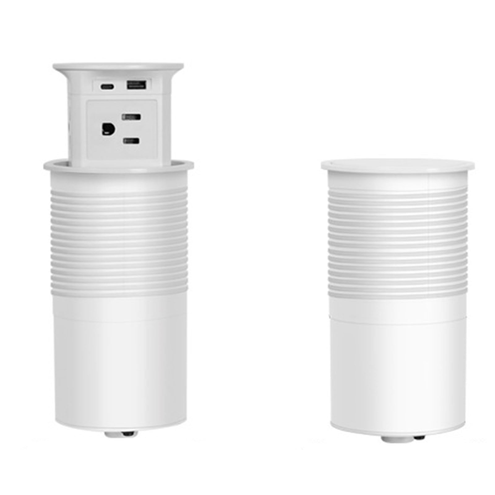 Power Strips Pneumatic Pop Up Socket, Embedded Wireless Charging, Power Strip Kitchen Pop-Up Supply, Waterproof Splash Design(White,A)