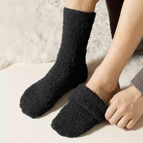 Image of Josnown Fuzzy Socks for Women Cozy Soft Fluffy Slipper Warm Winter Plush Sleep Socks Christmas Gifts for Women