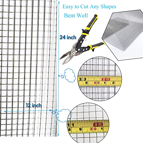 image for Upgraded 2PACK SS Wire Mesh, 4 Mesh Completely Welded, 12 X 24 in(310m