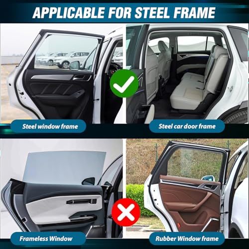 Image of OTO2EYE Car Sun Shade Compatible for Swift Dzire Model-2024 to 2025, Z-Black Fix Type Side Window Curtains, Only Half Cut in Front Window, 4 Pieces Set