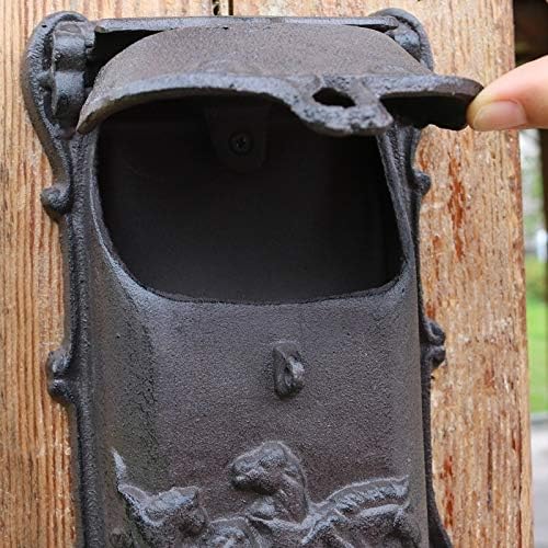 HBJWOV European Retro Family Garden Decoration Cast Iron Wall Mounted Small Mailbox Old Decorations
