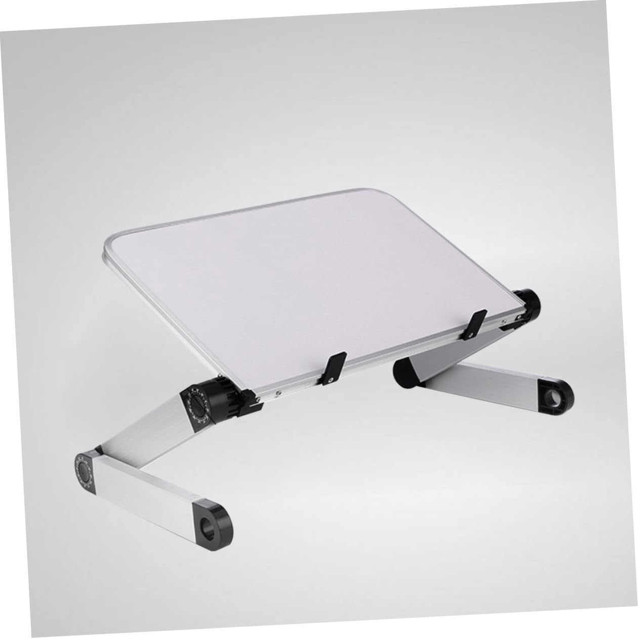Lurrose Support pour Ordinateur Portable en Fer Réglable et Robuste Ventilation, Adapté pour Bureau, pour Ordinateur Portable et Tablette Blanc