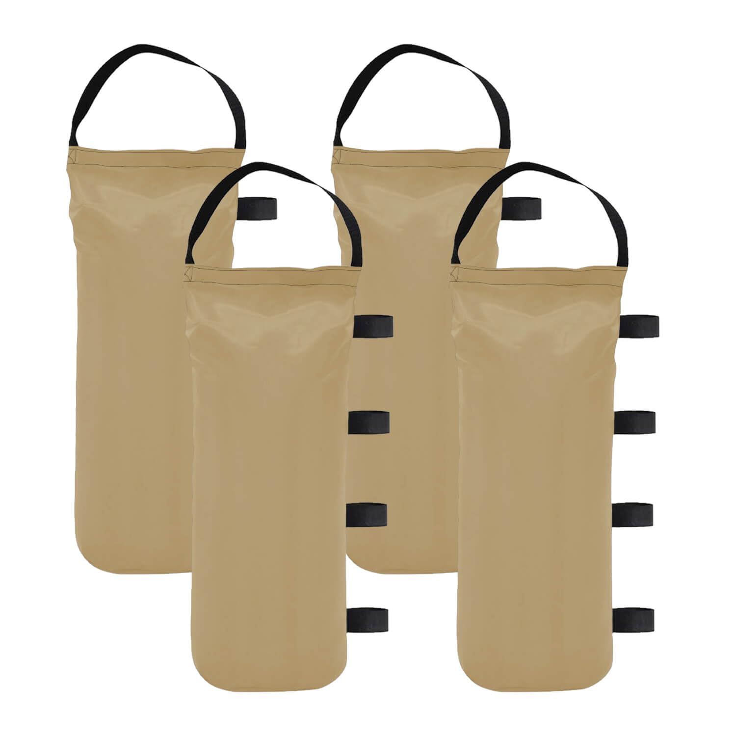 TIAOFY 112 LBS Canopy Weights Sand Bags, 4-Pack Middle Strap Sandbags for Canopy Outdoor Advertising Tent Sunshade Fixed Windproof Pop up Canopy Tent (Beige)