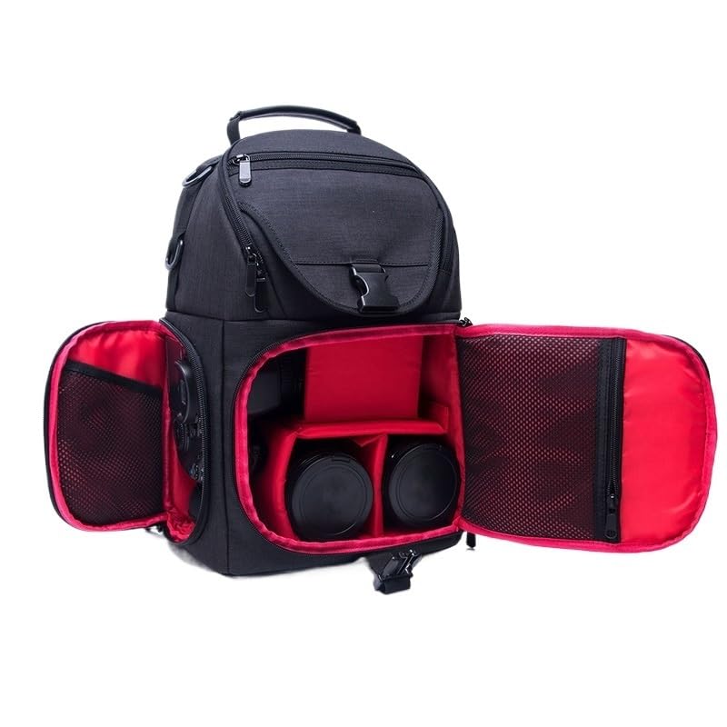 Borsa Reflex Zaino for fotocamera impermeabile multifunzionale DSLR Uomo Donna for fotografia digitale all'aperto(Gray)