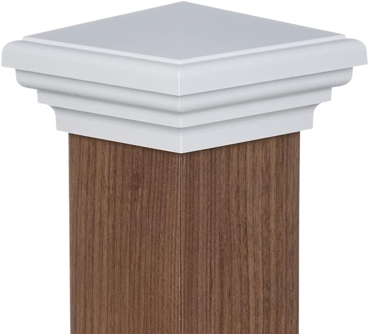4x4 Post Cap (3.5") (Case of 12) White New England Pyramid Top for Outdoor Fences, Decks, Mailboxes, and Railing, by Atlanta Post Caps