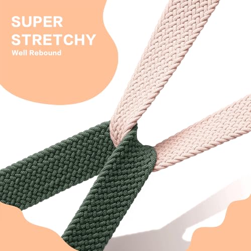 Zythtic 2 Pack Braided Straps Compatible with Fitbit Versa 4 Strap/Fitbit Versa 3 Strap/Fitbit Sense/Sense 2 Strap for Women Men Elastic Nylon Straps for Versa 3 /Versa 4 /Sense/Sense 2 - Image 2
