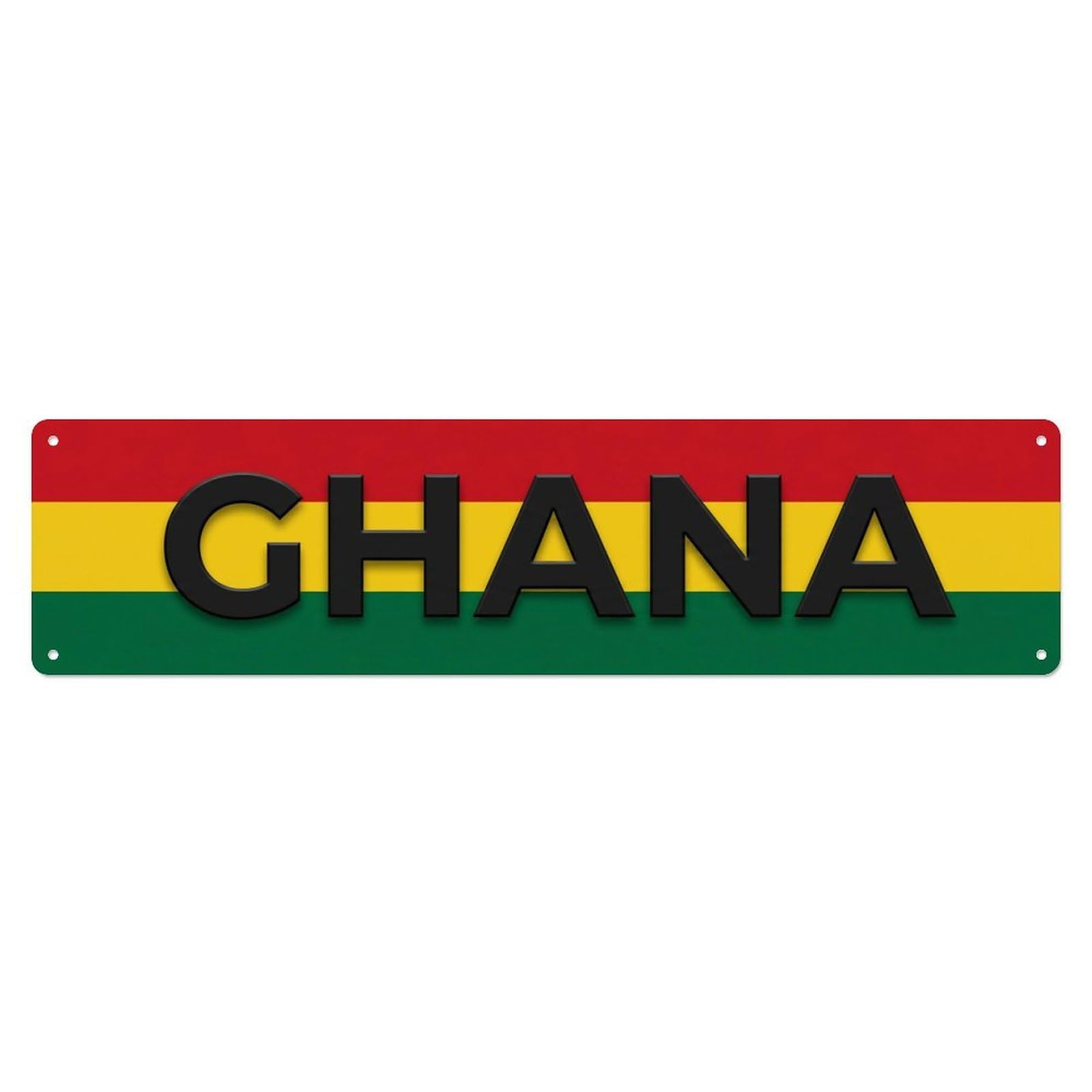 Vintage Ghana Flag Pattern Metal Tin Sign