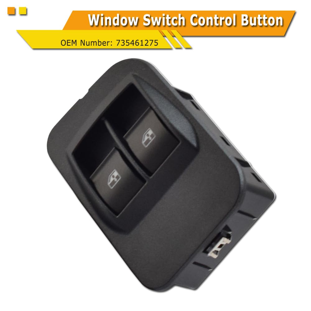 735518655 Interruptor del elevalunas delantero izquierdo para Citroen Nemo para Peugeot Bipper para Fiat Doblo Qubo Fiorino 735461275 (Delantero Izquierdo) | Para Citroen Nemo Peugeot Bipper Fiat Doblo Qubo Fiorino, 735518655 (negro)