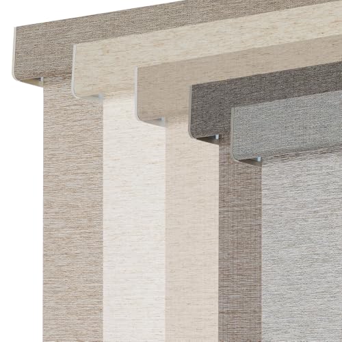 Image of Persilux Light Filtering Roller Shades for Window Blinds,Cordless,Linen Fabric,Thermal Insulated Fabric UV Protection Shades for Home,Office,Bedroom,Door,Light Filtering-Grey,33 1 /2 inch W X 64 inch H