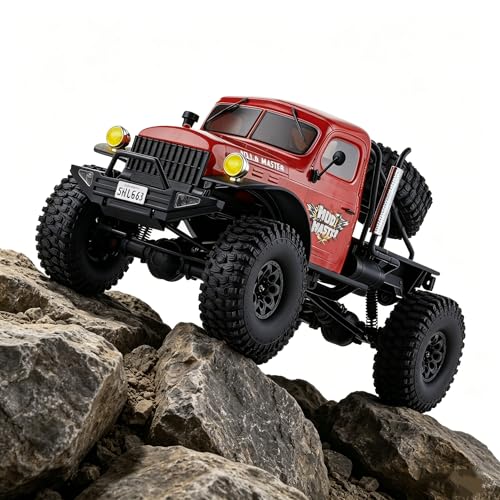 Image of BEEZRC RocHobby 1 /10 Atlas RC Crawler, 4WD with Lighting, 2.4GHz RC Rock Truck, Off Road Hobby Grade, Remote Control Car for Adults, Need to Complete with Battery (Red)