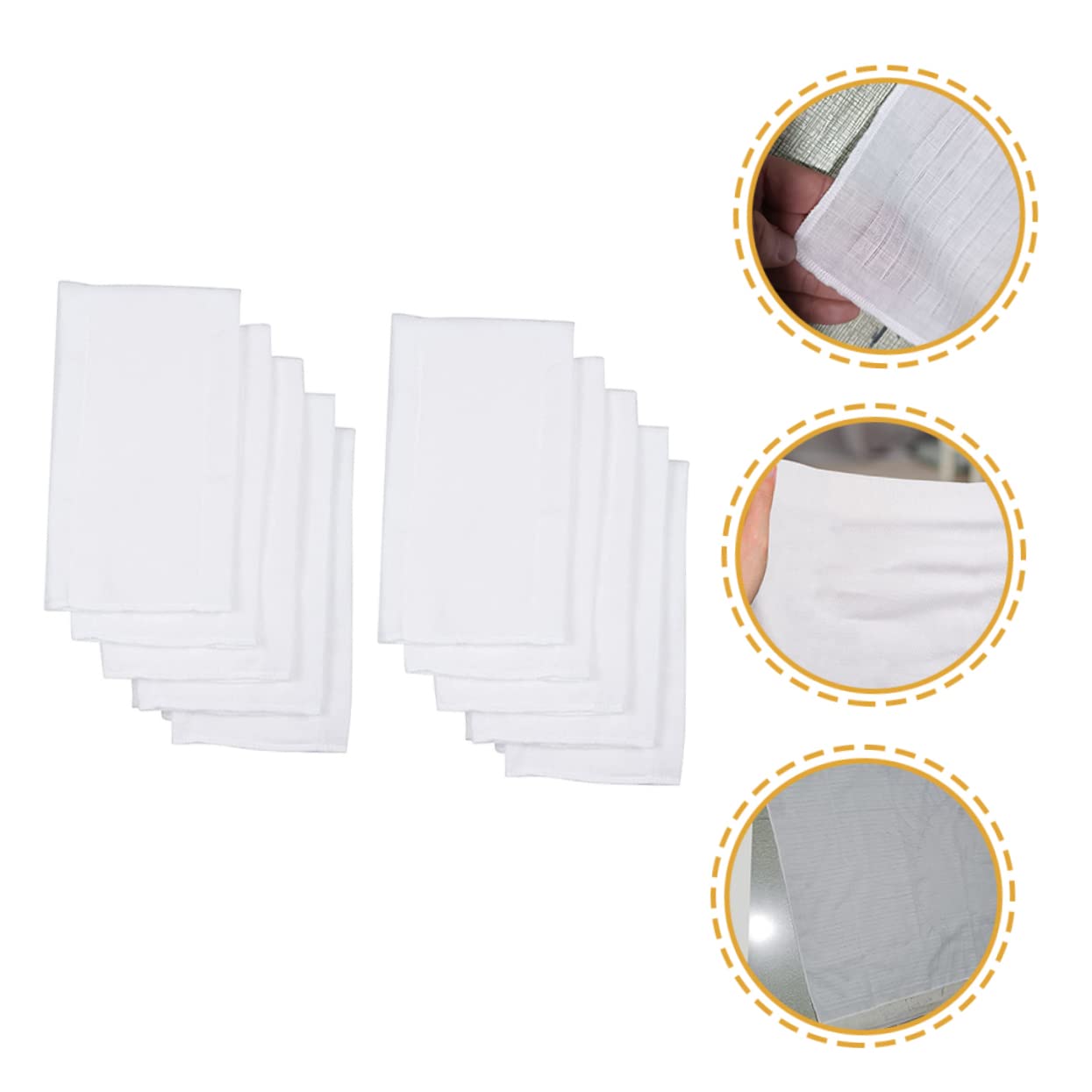 TOYANDONA 10 Inserts de Couches Lavables en Tissu Coton Naturel pour Bébé, Serviettes Absorbantes, Lavables et Réutilisables, pour Sorties et Shopping