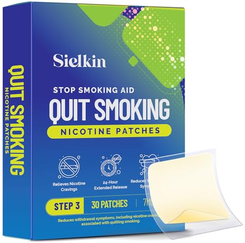 Nicotine Patches to Quit Smoking Step 3 7 mg - Stop Smoking Aid - Each Patch Provides a 24-Hour Nicotine Transdermal System (30 Patches)