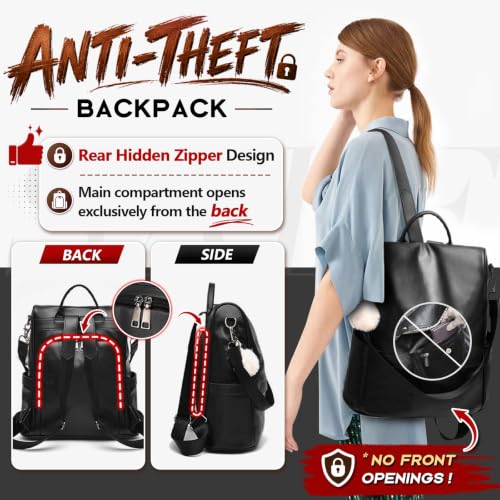 Image of CHERUTY Women Backpack Purse PU Leather Anti-theft Casual Shoulder Bag Fashion Ladies Satchel Bags