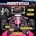 24V Electric Go Kart, Drift Car Outdoor Ride on Toy with EVA Tires, 400W Motor, 8.1 MPH, Music, Wireless, Drift Mode and 2 Speed, Crazy Go Cart for Kids 6-12 Years Old (Rose Red)