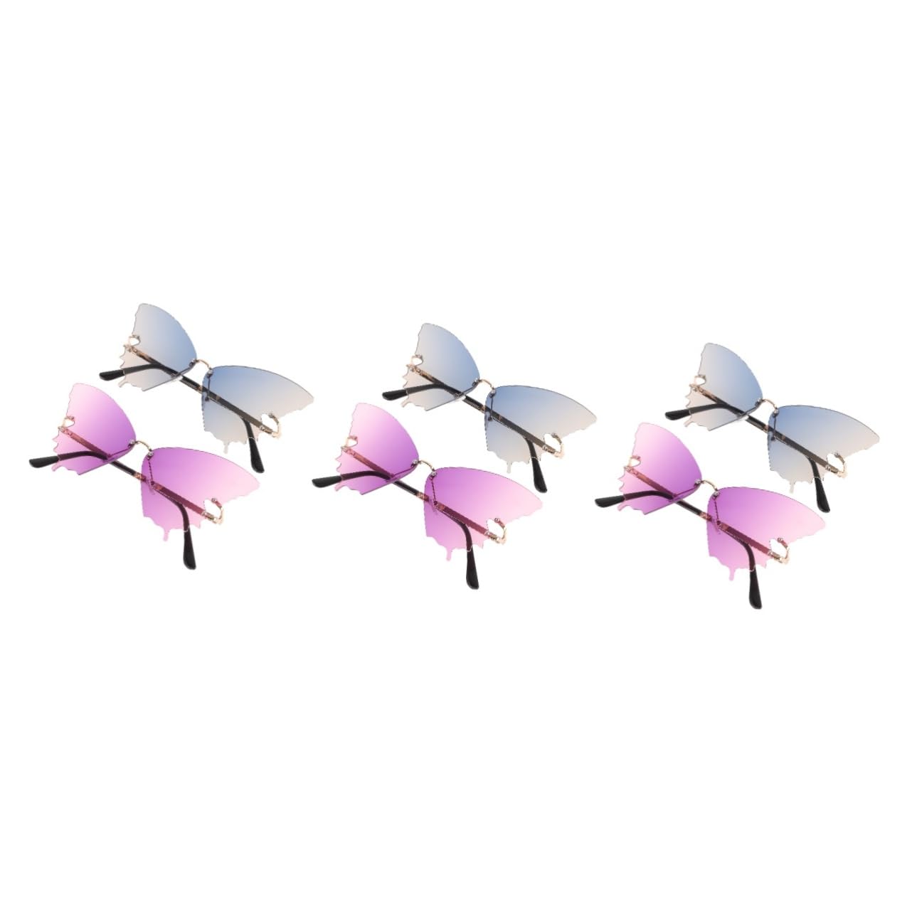 VALICLUD Occhiali Da Sole Occhiali Da Vista Con Strass Arredamento Femminile Occhiali Senza Montatura Occhiali a Forma Di Farfalla Occhiali Da Discoteca Occhiali Tropicale Pc