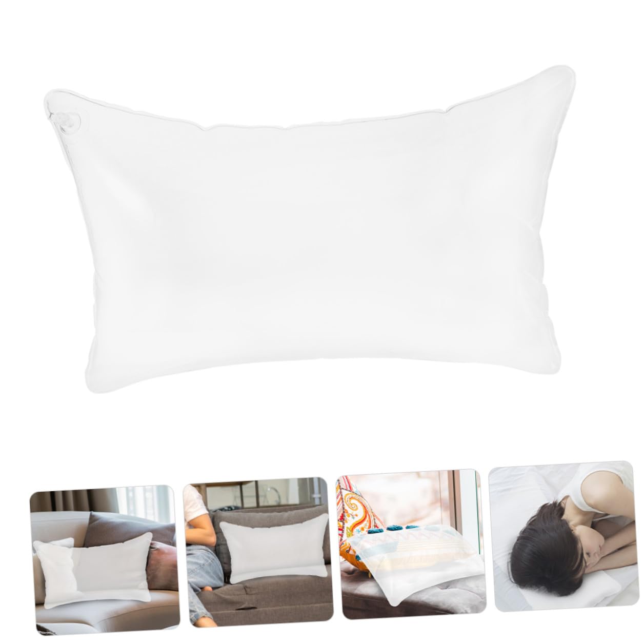 Cuscino da Campeggio Gonfiabile, Imbottitura in PVC Pieghevole e Portatile