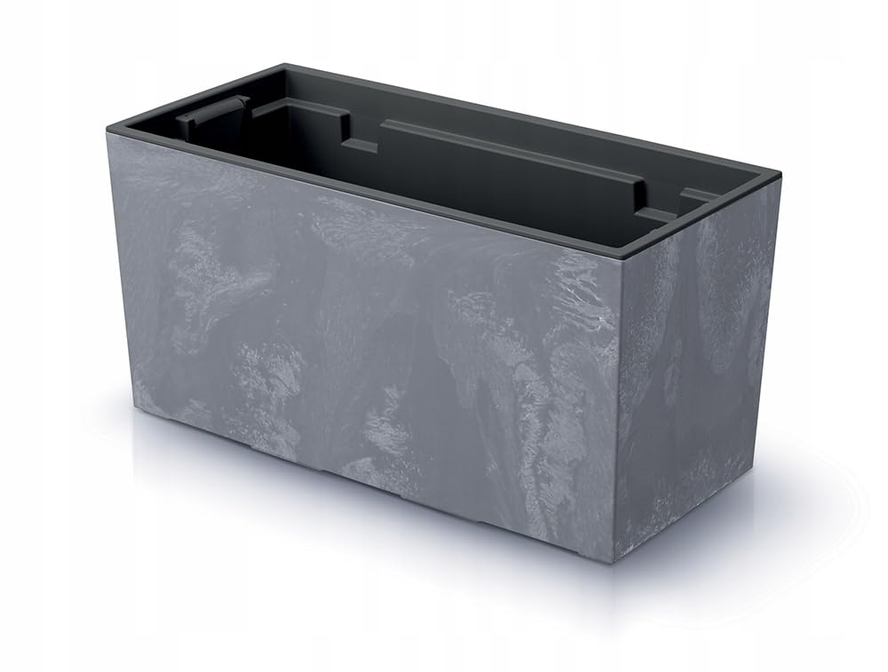 Prosperplast Jardinera para balcón URBI case concrete effect, dimensions (mm) 395 x 185 x 195, colour Marengo