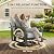 Aluminum Outdoor Patio Furniture Set, 5 Seat Outdoor Patio Furniture, 4 Piece Patio Conversation Set with 3 Seat Sofa, 2 Swivel Rocking Chairs and Coffee Table, Washable Cushions for Porch, Backyard