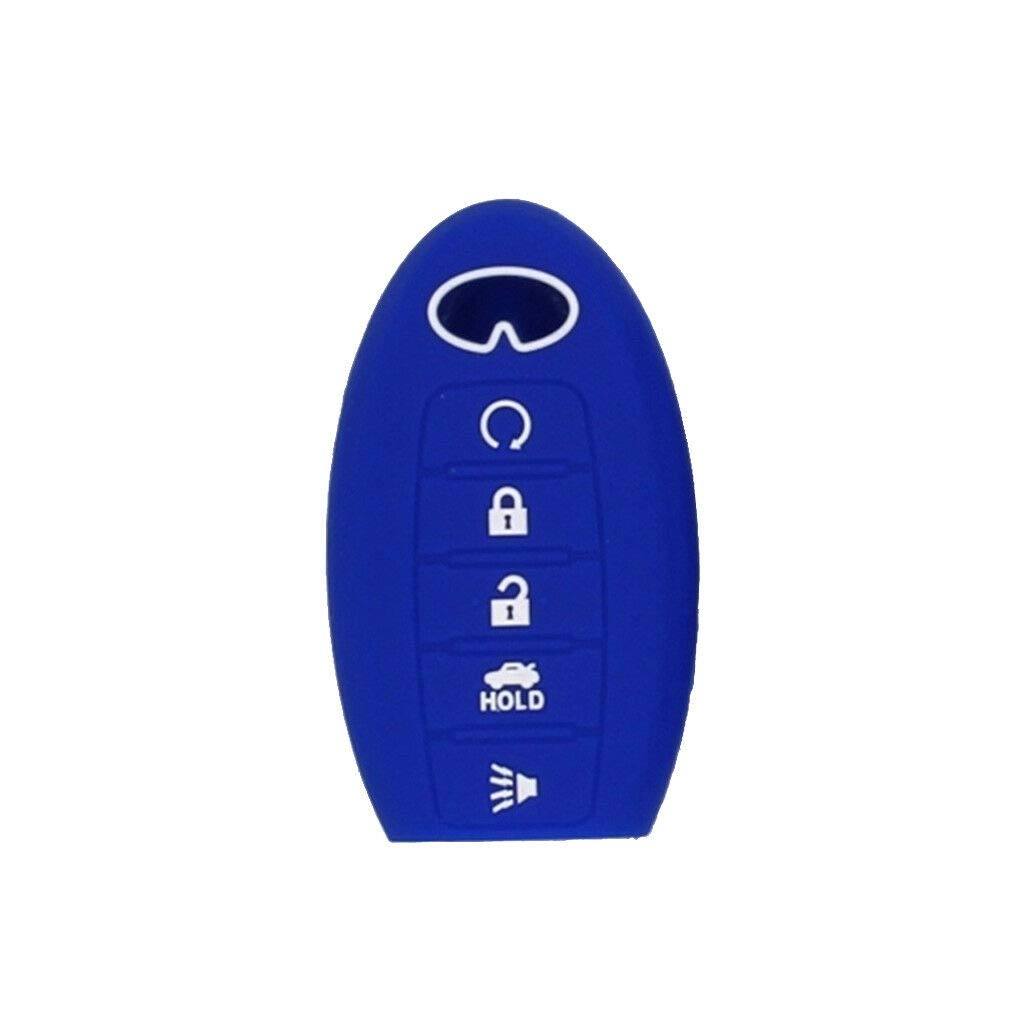 Easy Install Car Key Fob Protector 5Button for Infiniti QX50L ESQ Deepblue