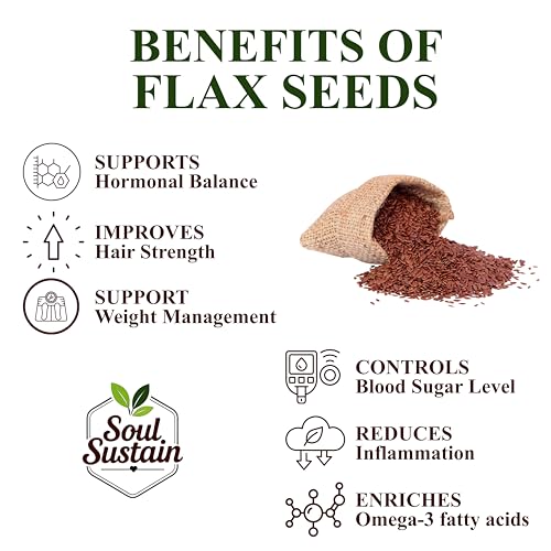 Image of SoulSustain Flax Seeds Brown 150 GM | Raw Linseed for Eating | Omega 3 Rich Seeds | High Fiber Flaxseed for Digestion, Heart Health, Weight Management | Vegan Gluten Free Superfood