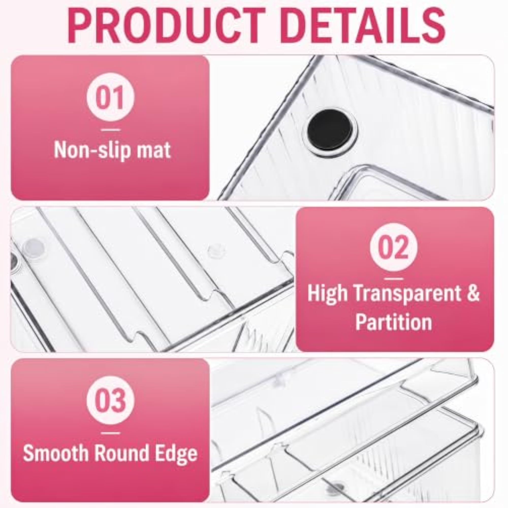 2 Pack Clear Eyelash Extension Organizer Boxes