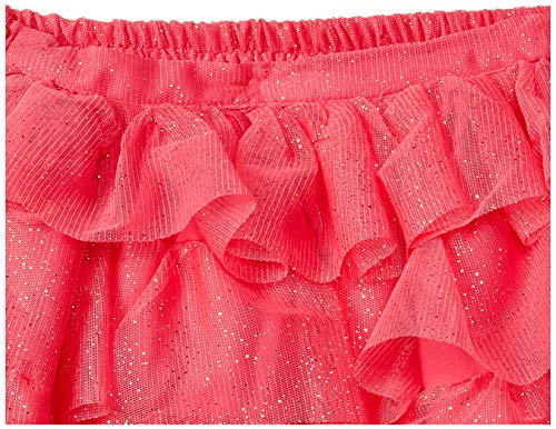 Image of Amazon Brand - Jam & Honey Girls Voluminous Skirt with a Glittery or Heart Print on The Top Layer and Elastic Waistband, Lined